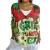 Women's Fashion Casual Knit Sweater Button-Up Christmas Print Cardigan Jacket