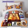 Movie Puzzle Pattern Bedding Quilt Set Quilt Cover Pillowcase Home Decoration Gift (1 * duvet cover + 2 * pillowcase, without core)