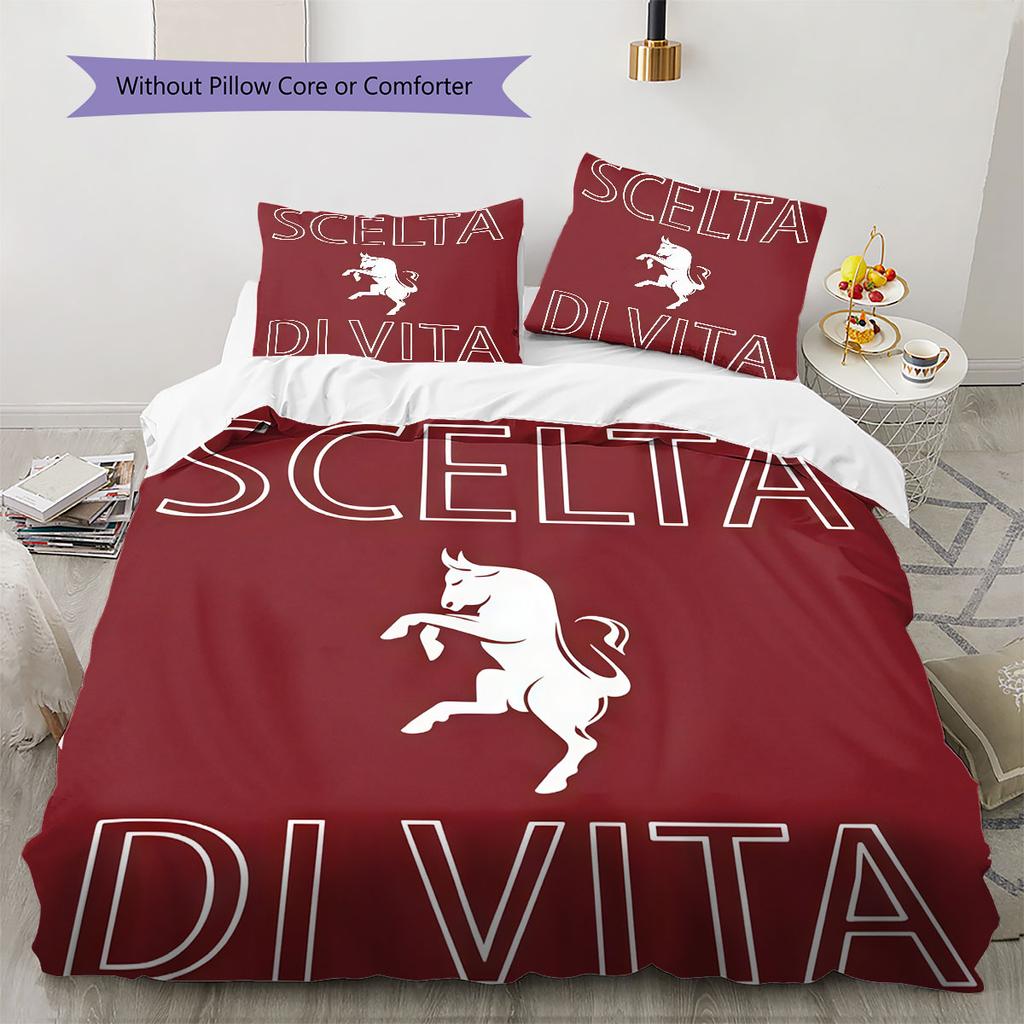 Torino F.C Bedding Quilt Set Quilt Cover Pillowcase Home Decoration Birthday Gift (1 * Duvet Cover + 2 * Pillowcase, Without Core)