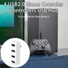Stație de andocare 4-în-1 Fără latență Anti-interferențe 4 USB 2.0 Console de jocuri Controlere Hub USB pentru Xbox Series S