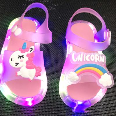 Zapatillas para niñas, zapatillas LED de unicornio para niños, sandalias para bebés, zapatos para niños y niñas, zapatos iluminados para niños pequeños