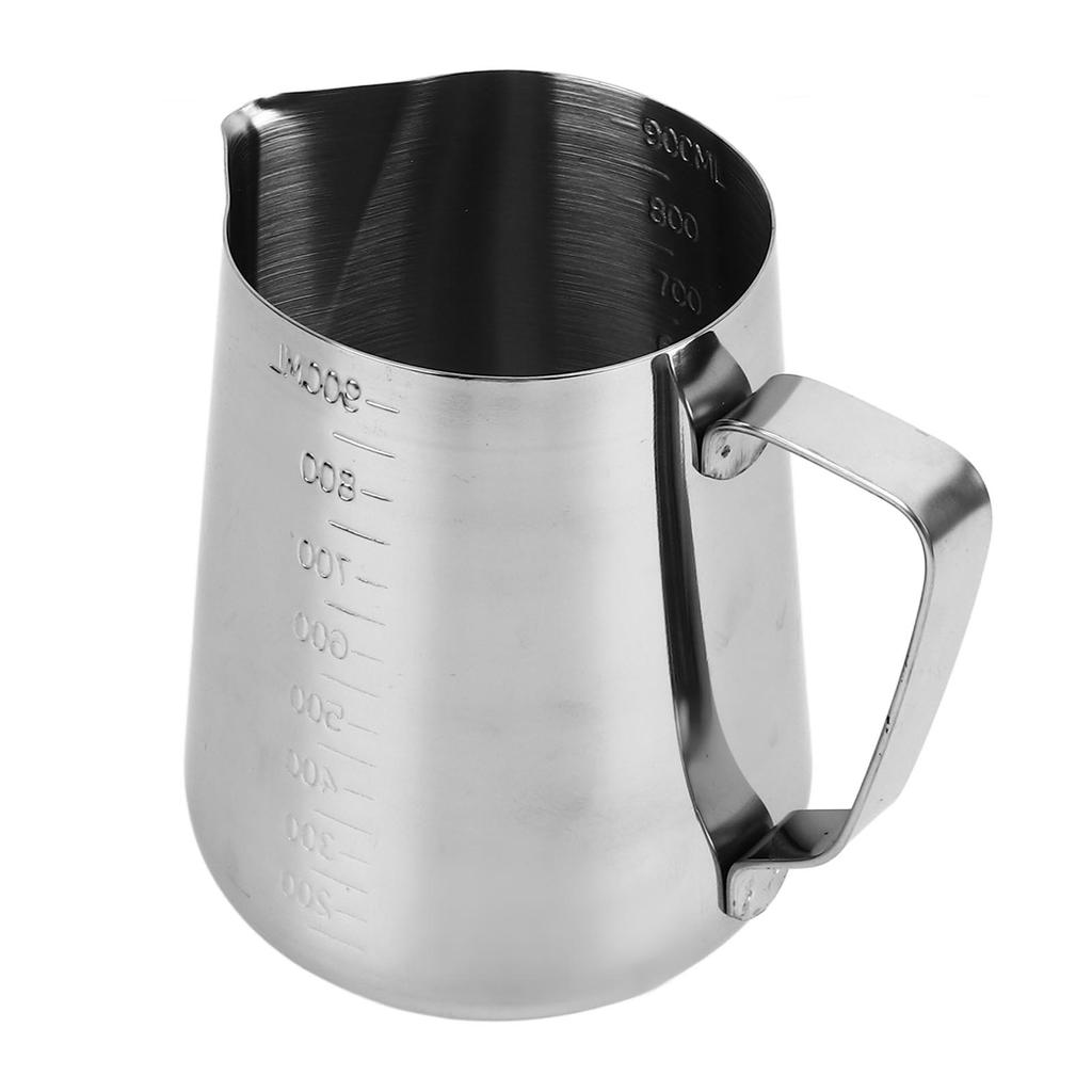 Milk Frothing Pitcher Stainless Steel Frother Jug Mixing Cup Pot with Scale for Coffee Drinks 900ml