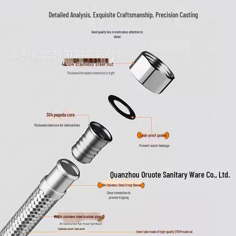 High-Pressure, Large-Diameter Soft Hose for Toilets & Water Heaters – Thickened, Explosion-Proof, Hot & Cold Compatible