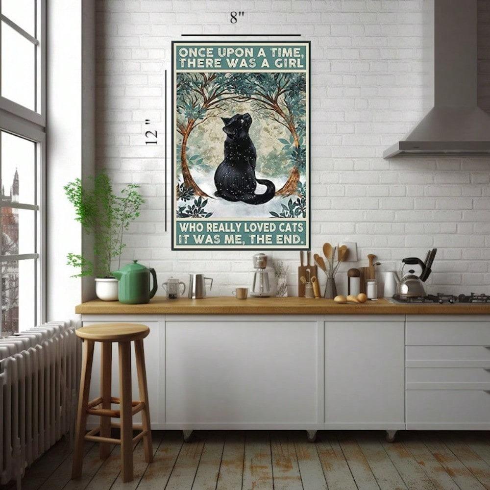 Metal Cat Wall Art Vintage Pub Decor Retro Rustic Tin Sign Poster