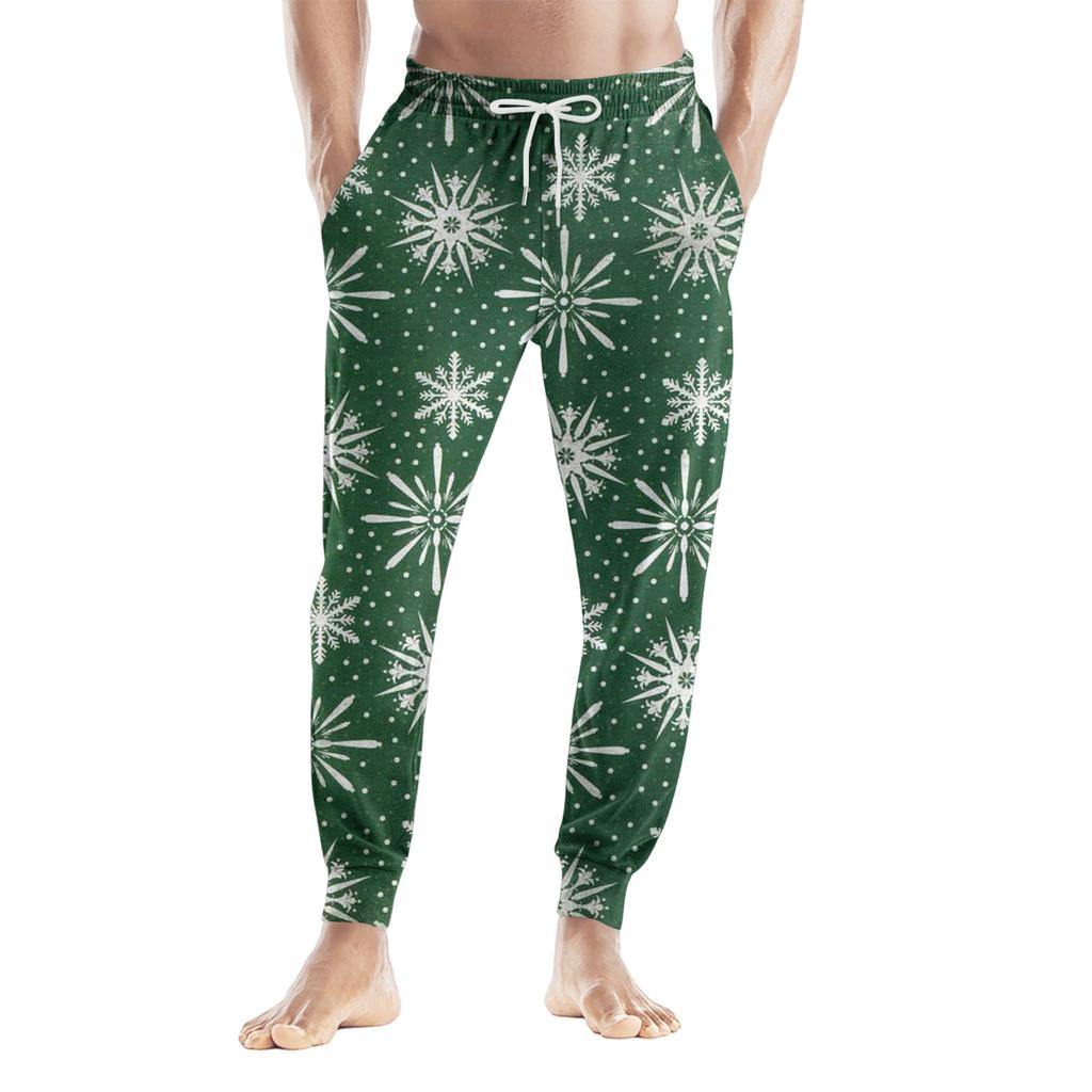 Men's Drawstring Pocket Casual Pants, Checkered Striped Printed Pocket Casual Pants, Home Sleeping Pants