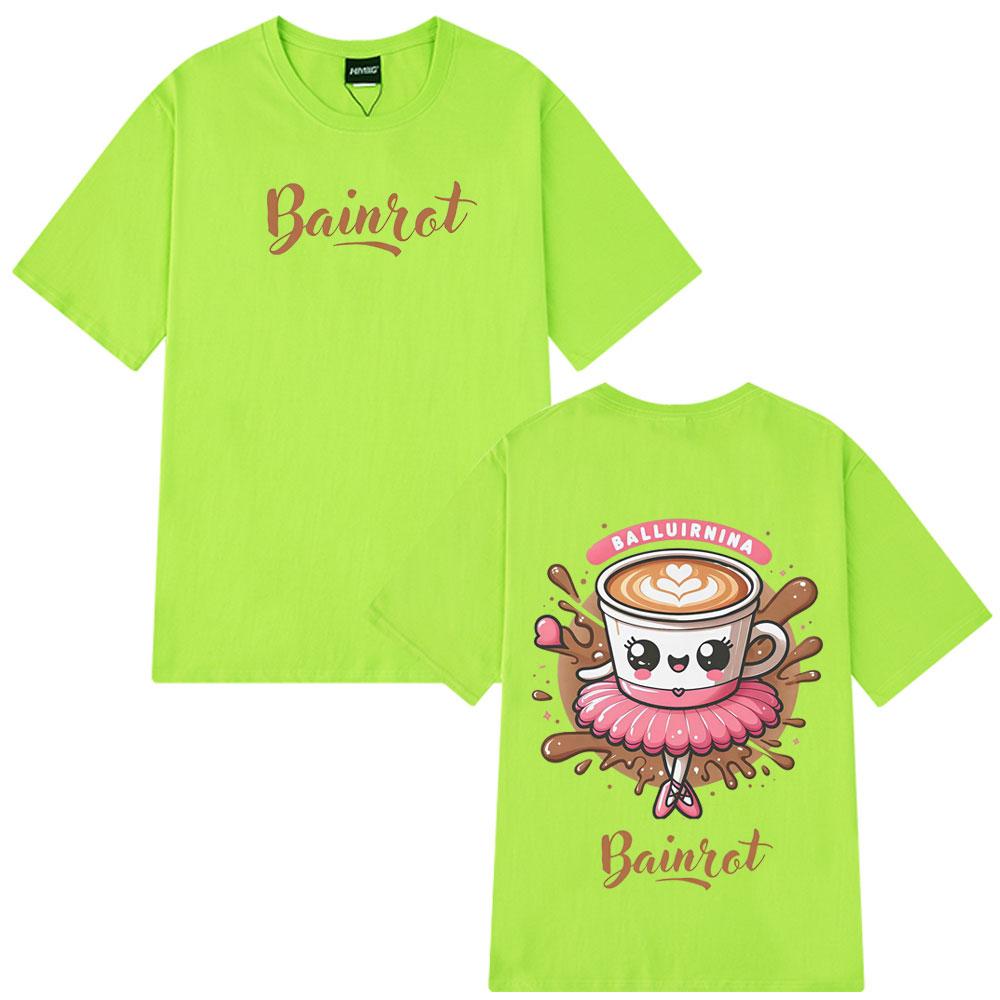 Funny Ballerina Capuchina Tees Ballerina Capuchina Brainrot Meme T Shirt Short-sleeved Fashion Cotton Casual Unisex T-shirts 4XL