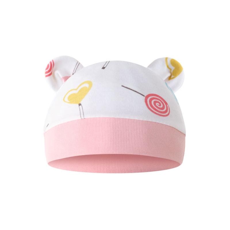 Neugeborenen Mützen Bärenohren Baby Krankenhausmützen Geschlechtsneutral Säugling Weiche Turbanmützen Atmungsaktive Baby Frühling Kopfbedeckung