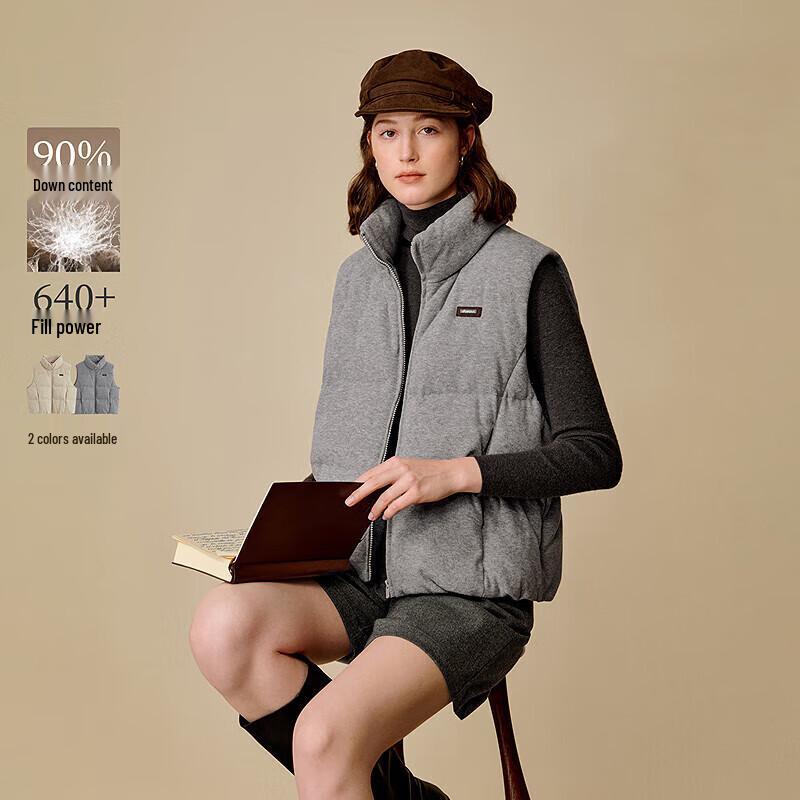 INMAN Women s Knitted Layered Stand-Collar Down Vest S