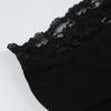 Spring and Autumn Women's Solid Color Lace Splicing Lace-Up Casual Flared Pants Trousers