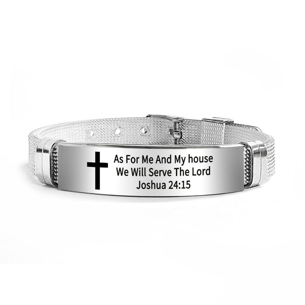 Adjustable Inspirational Quotes Braclets Stainless Steel/PVC Bible Verse Bracelet  Faith Gifts