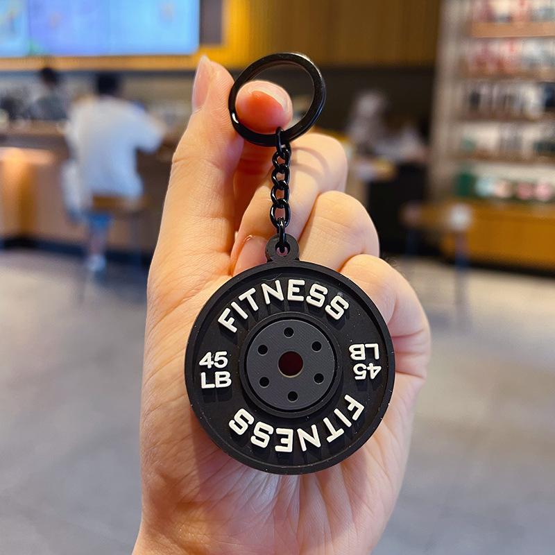 2025 New Barbell Keychain Silicone Dumbbell Keychain Gym Gifts For Gym Lovers Fitness Trainer Gift Backpack Car Key Pendant