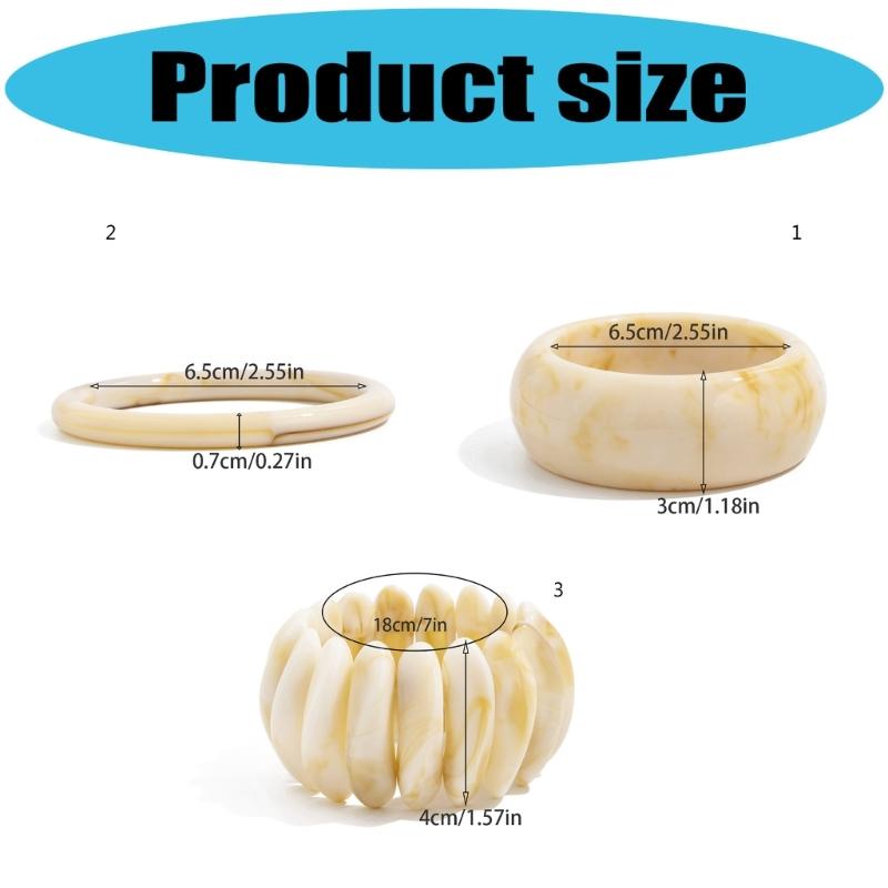 Umělecký Elastický Náramek Nepravidelného Tvaru Elastické Akrylové Šperky Pro Ženy Vintage Stohovatelný Náramek na Zápěstí