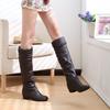 Autumn Winter Long Boots NEW Style Women Flat Low Heel Over The Knee Boots Female Lace Up Thigh High Boots752