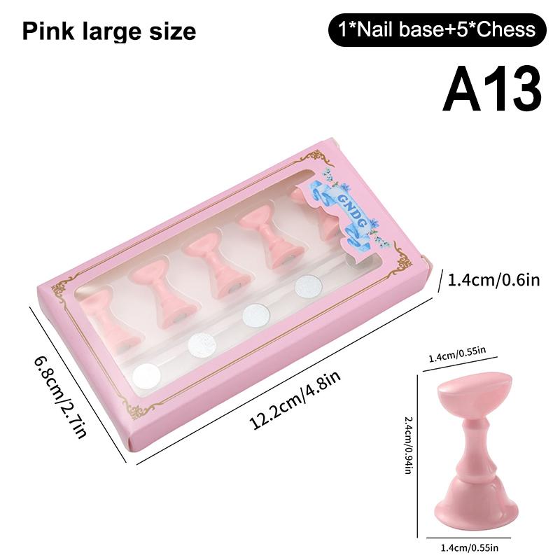 

1 Set Colorful Plastic Magnetic Nail Display Stand Tips Holder Beginner Nail Training Board for Practice Manicure Salon