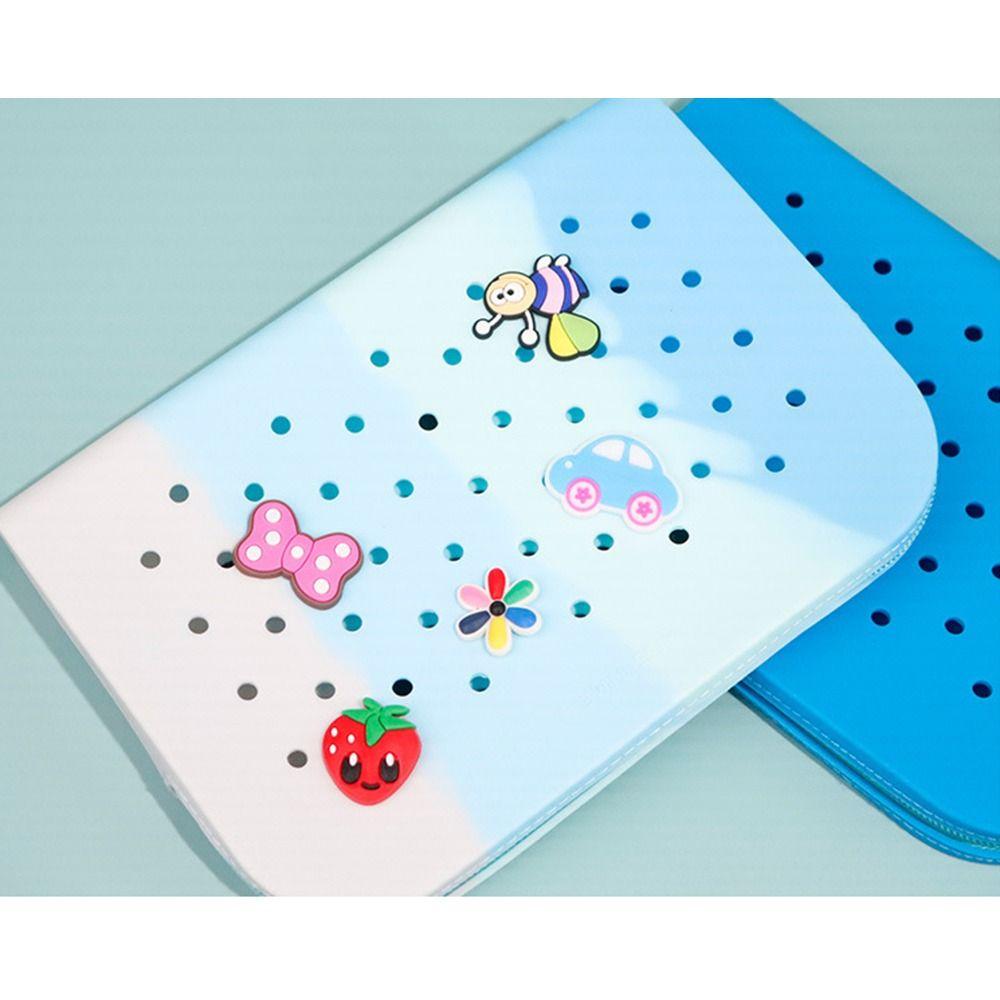 Breathable Holes Silicone Pencil Case Soft Zipper Pencil Pouch Lightweight Large Capacity Makeup Organizer Gift