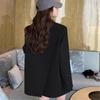 Women's Gray Petite Korean-Style Suit Jacket - Spring/Autumn 2025 Casual High-End Design
