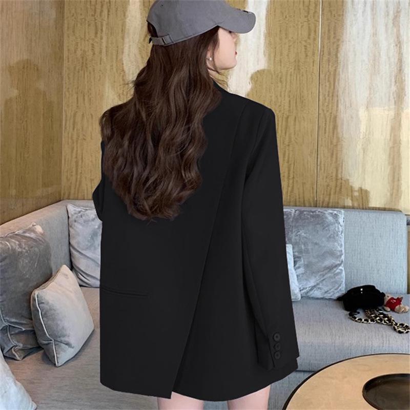 Women's Gray Petite Korean-Style Suit Jacket - Spring/Autumn 2025 Casual High-End Design