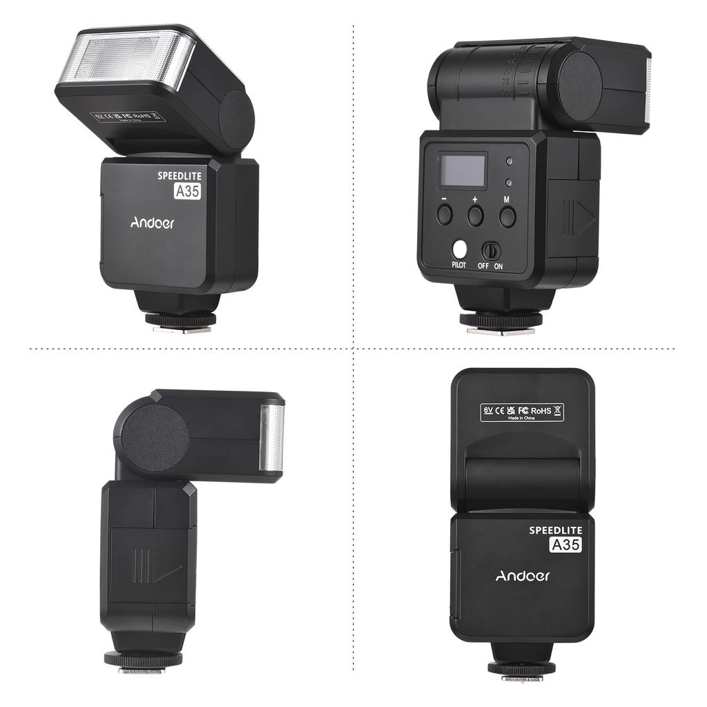 Andoer A35 Universal On-Camera Flash Electronic Speedlite with Universal Hot Shoe GN32 Wireless