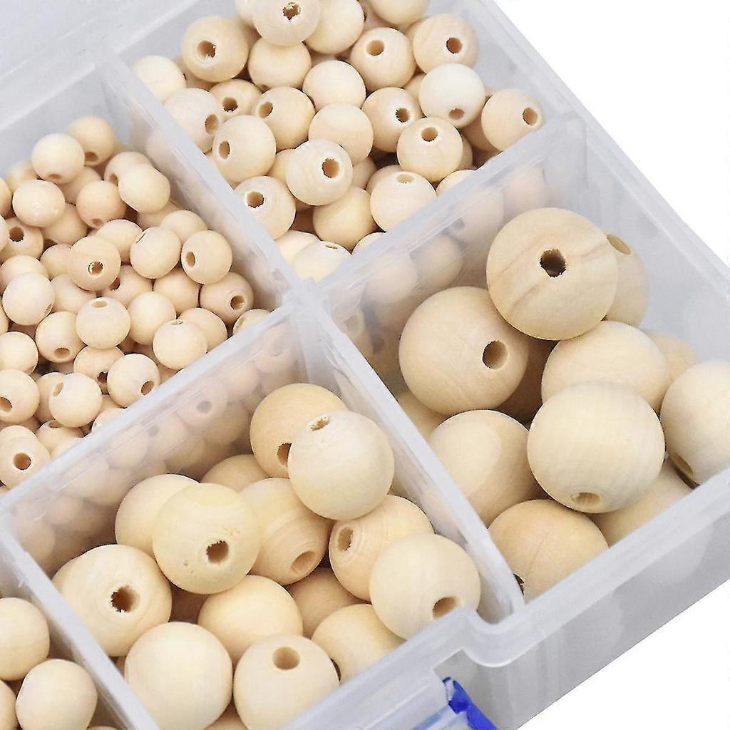 1105pcs Wooden Beads 20mm 16mm 12mm 10mm 8mm 6mm, Wooden Beads