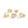 Ingemark 5Pcs/Set Retro Elegant Baroque Imitation Pearl Open Ring Trendy Irregular Geometry Adjustable Ring Set Birthday Jewelry
