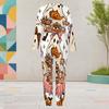Women Plus Size Round Neck Long Sleeve Cartoon Raccoon Printed Cuffed Two Piece Pants Set With Pockets