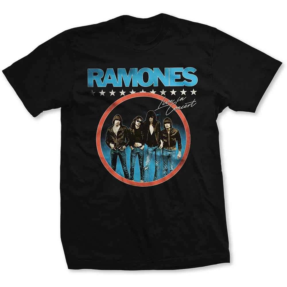Ramones Unisex TShirt Circle Photo Black XL