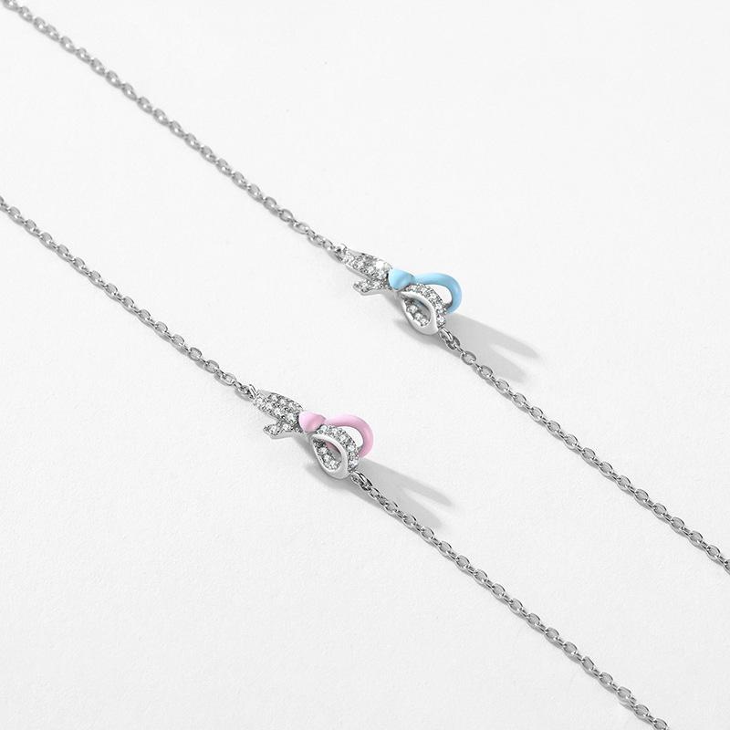 S925 Sterling Silber Koreanische Ausgabe Temperament Bogen Armband Damenmode Klein, Frisch, Süß, und Hundert Paar Hand Schmuck