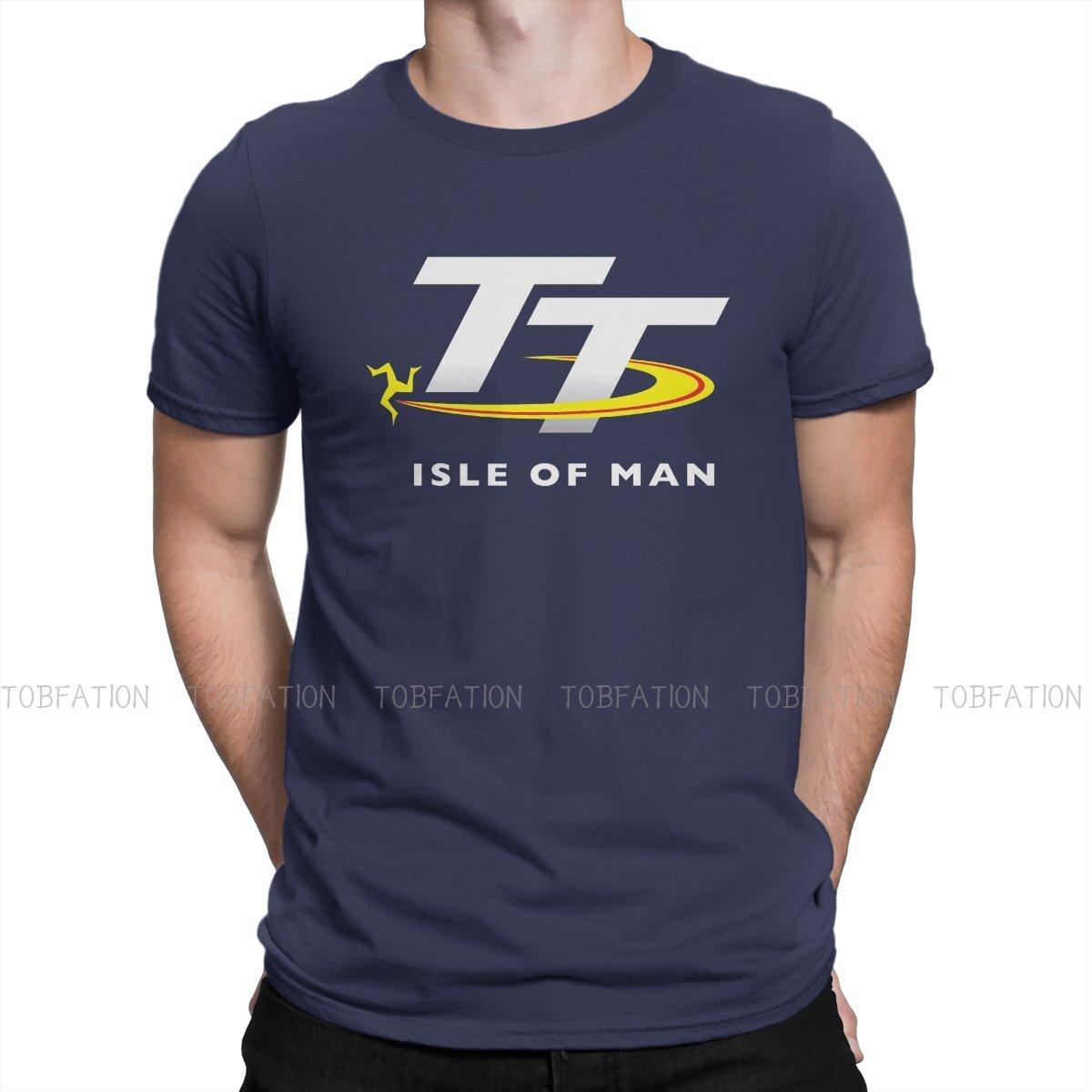 Isle Of Man TT Races Manx T T-Shirt für Männer Rennen 7 Humor Sommer T-Shirt Neuheit Neues Design Flauschig L navy blau
