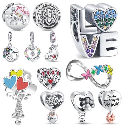 Heißer Verkauf 925 Sterlingsilber Kupfer Liebesstrauß Bunte Ballons Passend für Original Pantaro Bettelarmband DIY Zirkon Muttertagsgeschenke