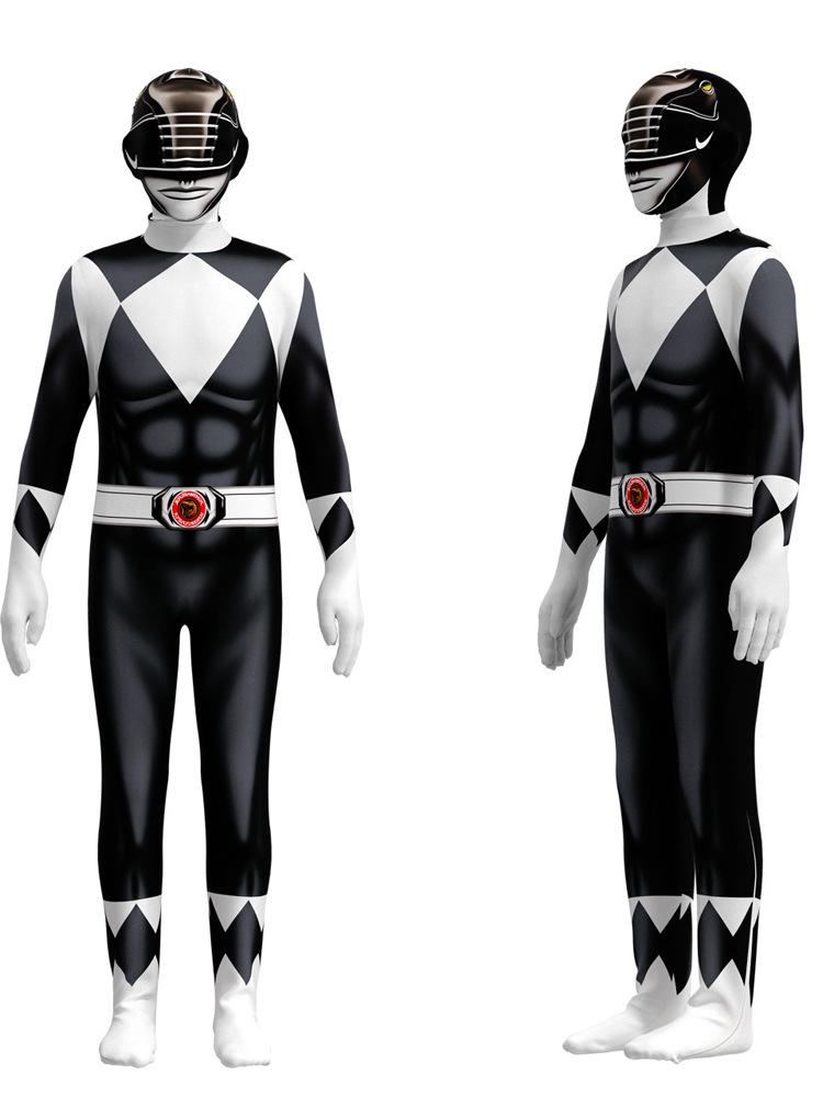 Dinosaur Super Sentai T-Rex and White Tiger Cosplay Bodysuit - Red/Blue Costume