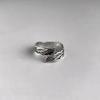 Minimalist Feather Pattern Rings Silver Tone Adjustable Jewelry Retro Styles Unisex Gifts for Special Moment Wear