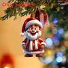 Cartoon Santa Cute Claus Pattern Acrylic Pendant For Christmas Decoration