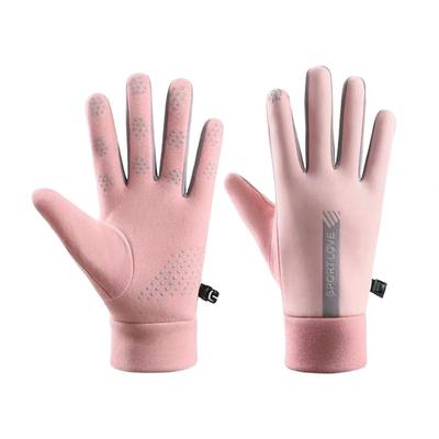 1 Pair Women Winter Gloves Windproof Thick Warm Anti Slip Soft Cold Proof Elastic Wrist Cycling Riding Skiing Glove