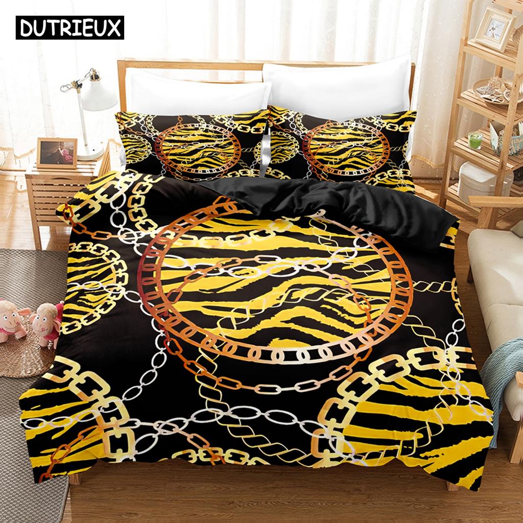 3D Printed Leopard Print Bedding Set Down Quilt Cover With Pillowcase Double Single King Size Soft Anime Design