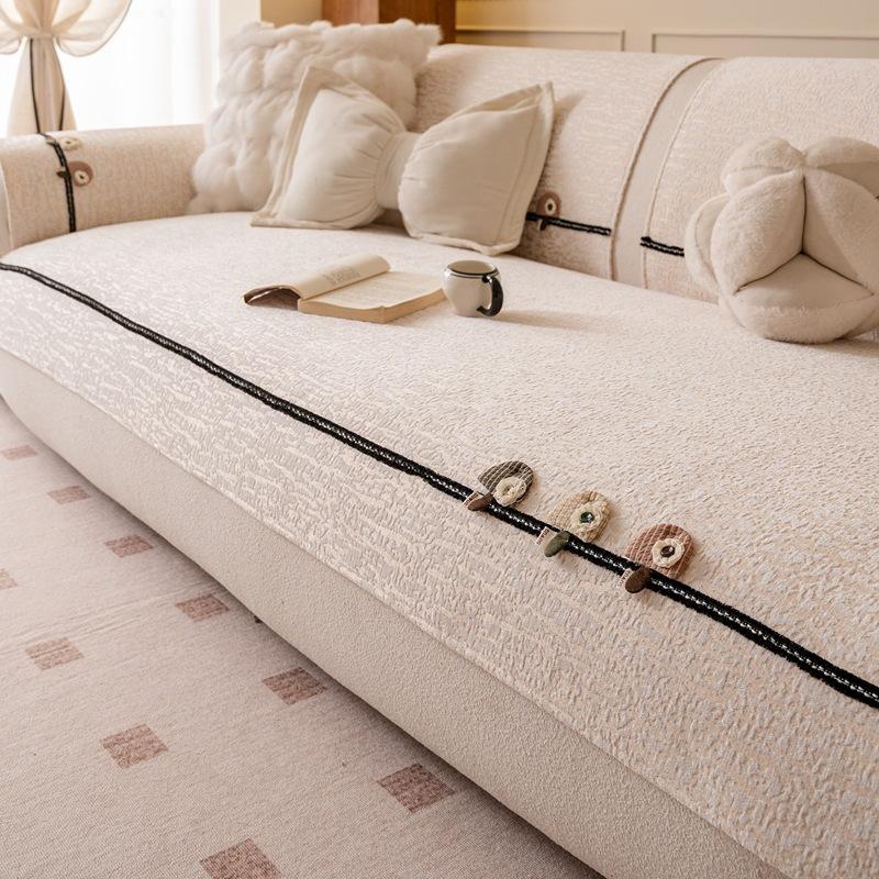 New Antique Style Sofa Cover Fabric With Straight Anti Slip Sofa Cushion Light Luxury And Skin Friendly Suitable For All Seasons