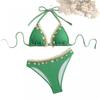 Fashionable Sexy Shell Bikini Triangle Cup Hanging Neck Strap Swimsuit