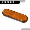 Partuto Set mit 2 3,98"x1,18" Universalreflektoren - Ovale orangefarbene Kunststoff-Motorradreflektoren, verbessern Straßenverkehrssichtbarkeit und Sicherheit