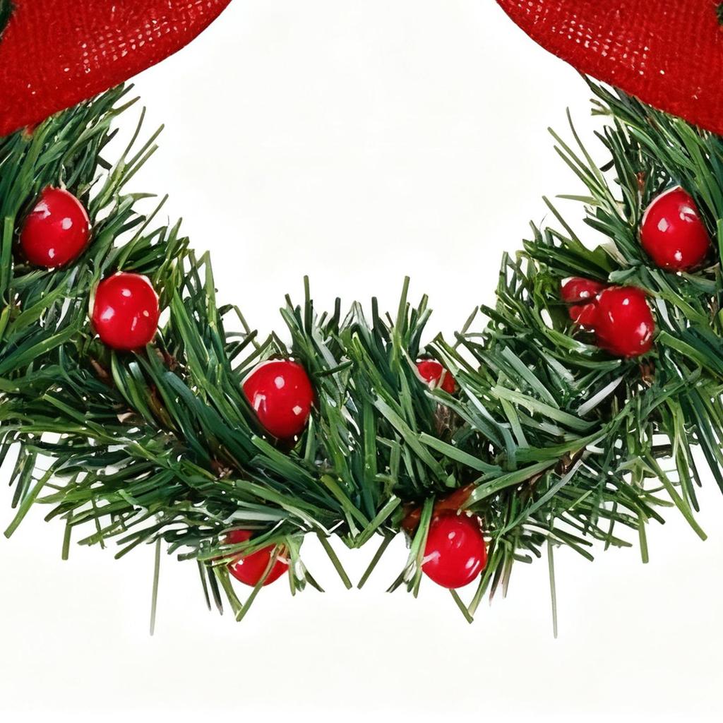 Cabinet Wreath Artificial Garland 5.12 Inches Ribbon Bow Red Berry Design Mini Christmas Wreaths For Farmhouse Porch Stairs
