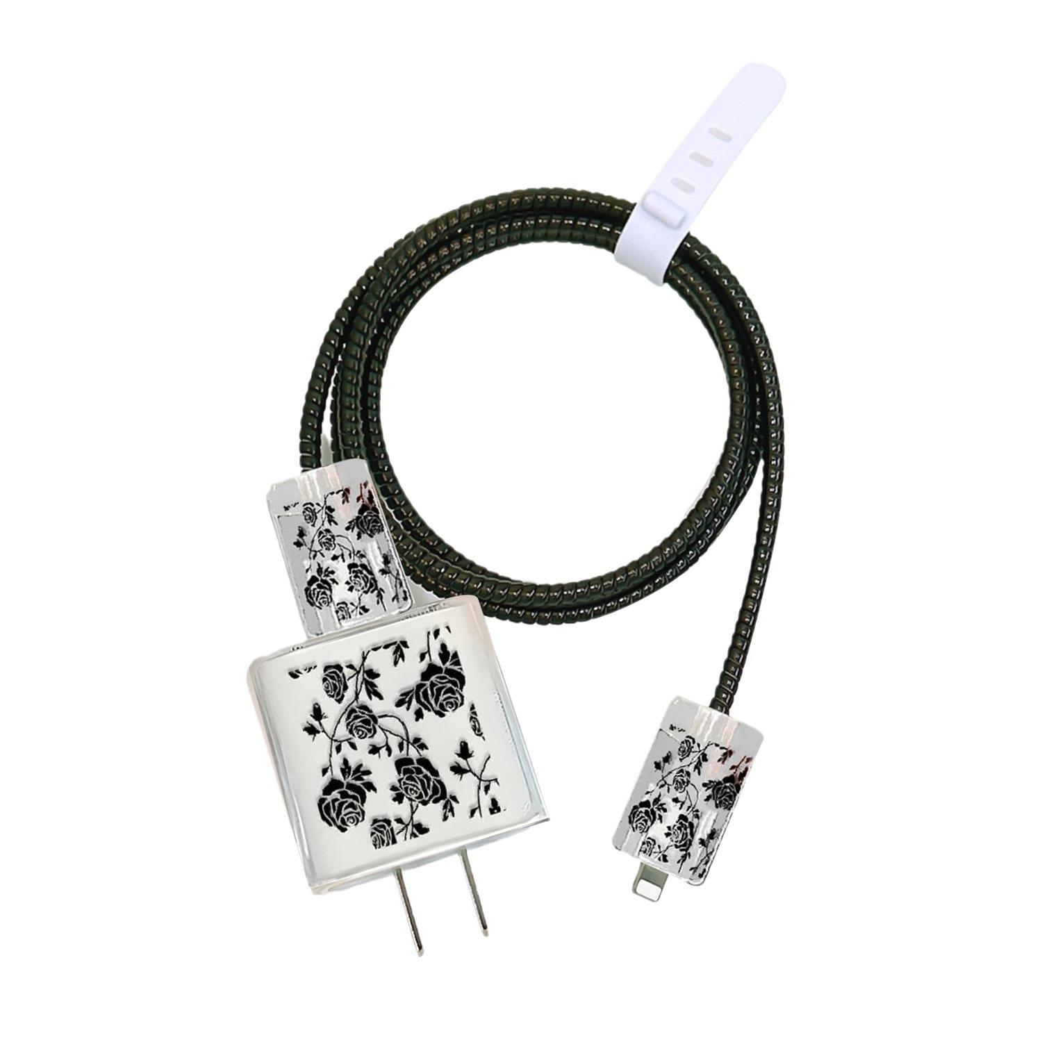 

Suitable for Apple Data Cable Protective Case Charger 20W Fast Charging anti-break Wire Winder Cute Flower Animal Advanced #95