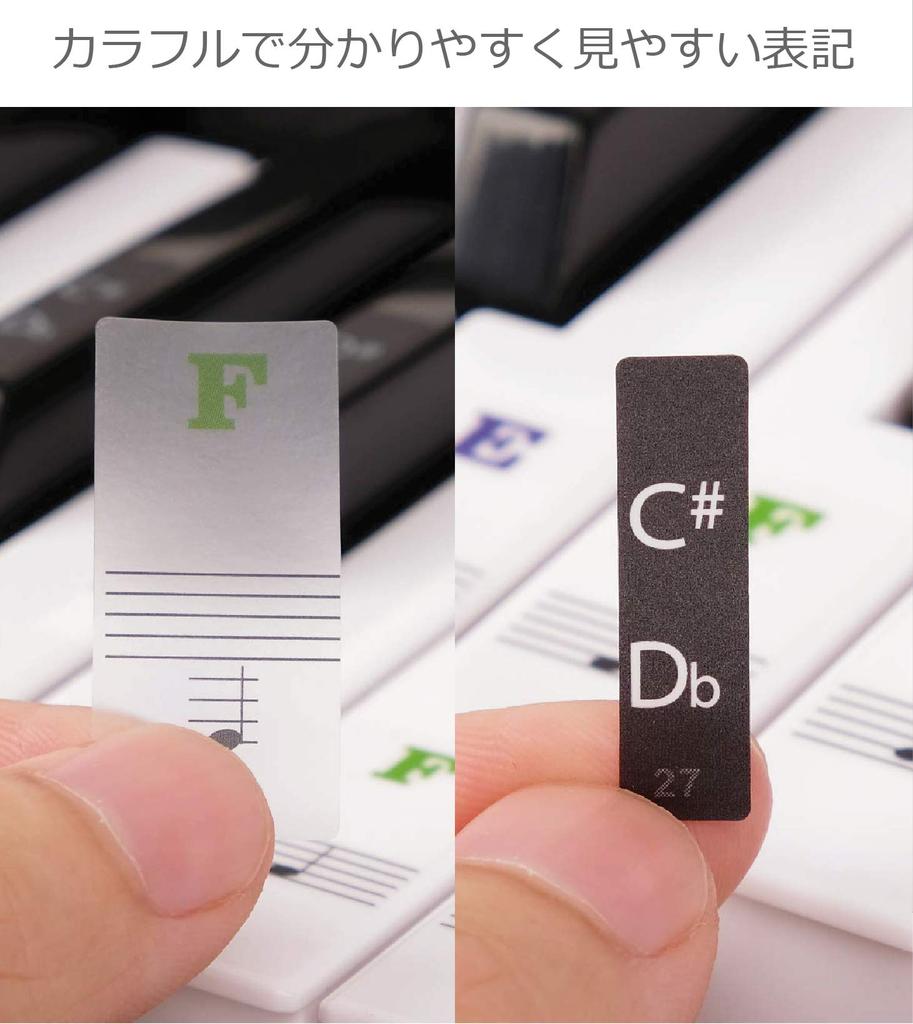ColorfylCoco Compatible with 49 61 76 88 Keyboard Piano Stickers Piano Stickers for Pasting Tweezers Included Keyboard Keyboard Musical Note Stickers