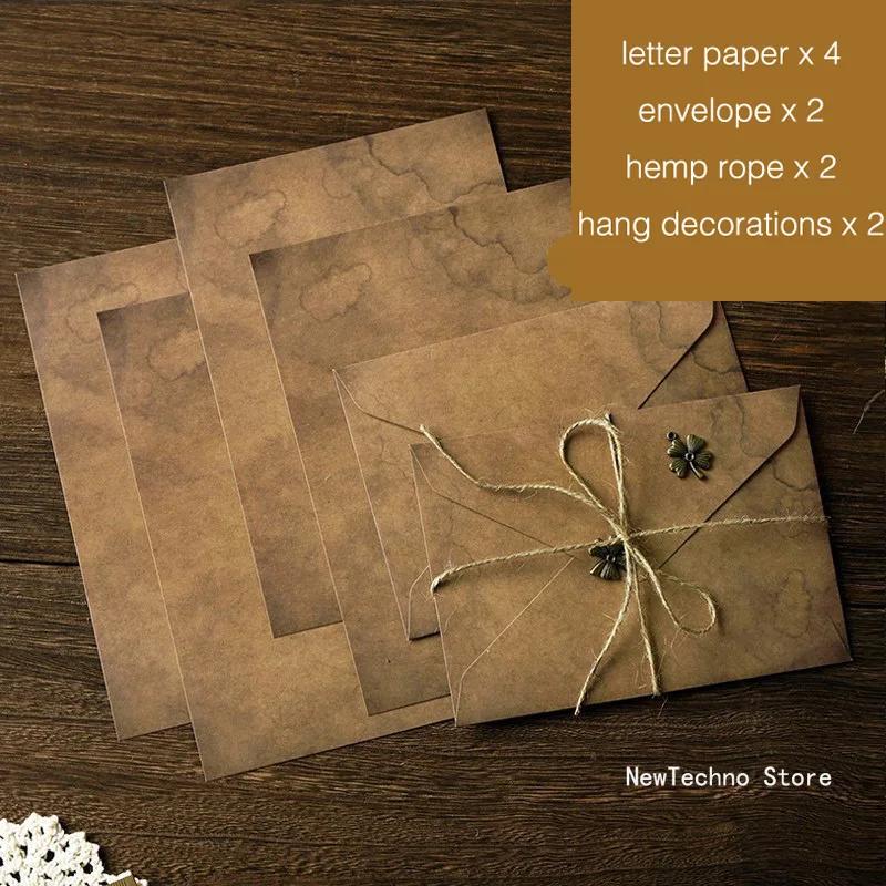 Vintage Envelope Kraft Letter Paper Writing Paper kit A5 Window Envelopes Wedding Invitation Envelope Gift Envelope