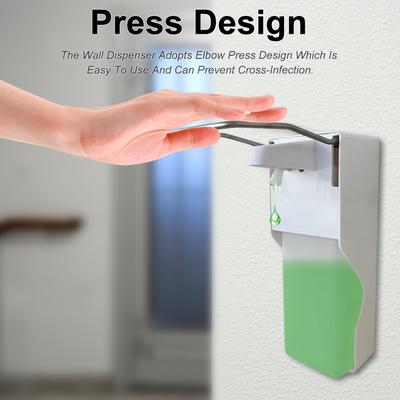 Wall-Mounted Soap Dispenser, 1000ml Manual Soap Dispenser Elbow Pressure Shower Gel Liquid Dispenser Holder for Restaurant
