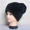Luxury Women Winter Natural Real Fur Hats Lady Warm Soft Knit Striped Genuine Rex Rabbit Fur Caps Outdoor Fur Beanies Hats