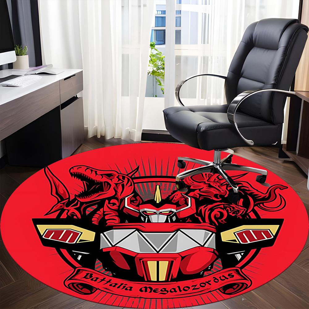 1PC Power Ranger Office Round Rug, Non-slip, Soft and Durable Office Rug for Interior Decoration, Perfect for Office, Beautiful Decoration