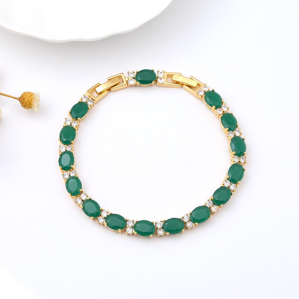 Multi-Colored, Summer Accessories Simple Crystal Colored Zircon Bracelet Does Not Fade Women'S Jewelry Colored Treasure Bracelet