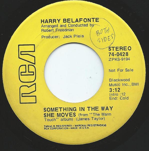 

7inch Record HARRY BELAFONTE Something In The Way She Moves 7404228PROMO RCA 1971 US Pop Used