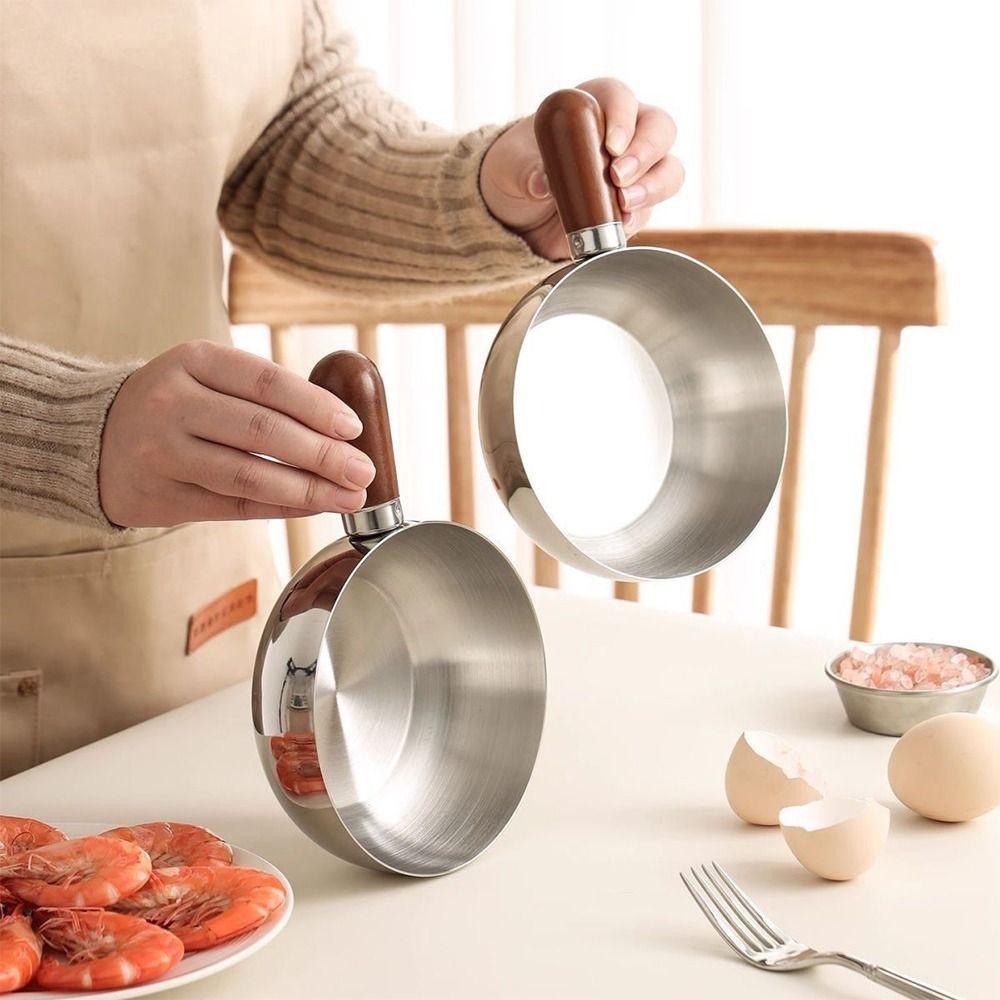 304 Stainless Steel Small Cookware Removable Handle Bowl Mixing Bowl Simple Salad Bowl  Universal