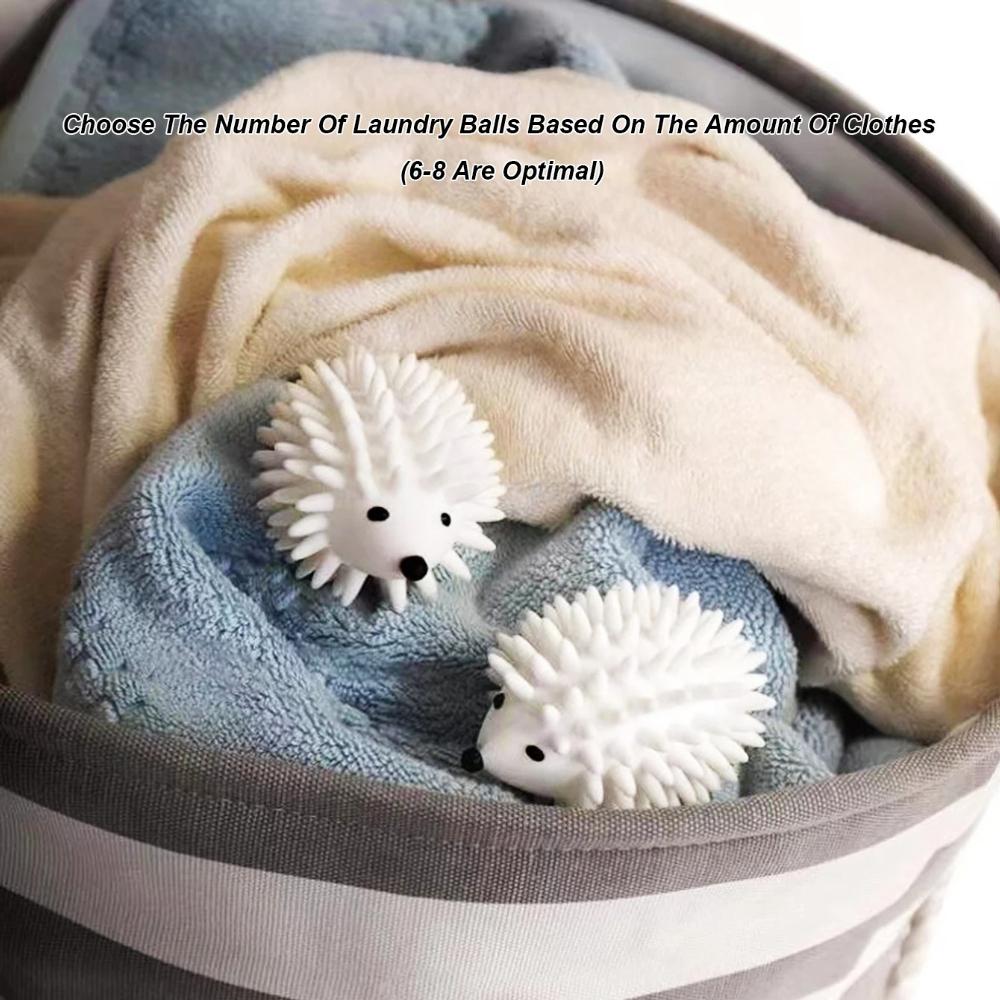 6PCS Laundry Ball White Hedgehog Stain Remover Anti Entanglement Magic Washing Cleaning Tangling Clothes Universal Washing Machines