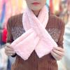 Autumn And Winter New Plush Imitation Rabbit Hair Pearl Buttons Fur Scarve Solid Colour Versatile Scarve Fashion Women's Scarve
