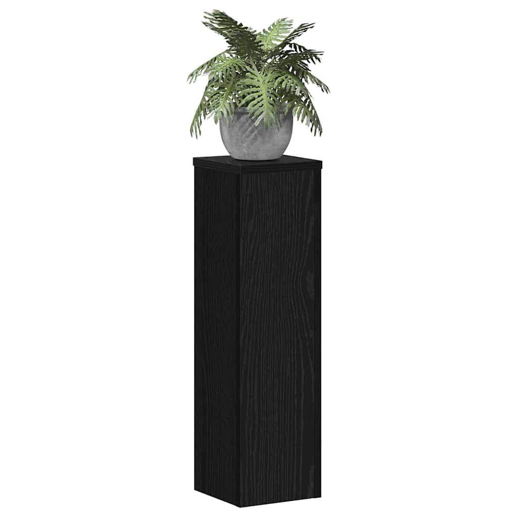 Plant Stand 2 pcs Black Oak Look 17 x 17 x 60 cm